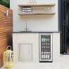HCK Réfrigérateur 90L Sous-Plan avec Porte en Verre Triple et Fermeture Automatique, Plage de Température de 0℃ à 22℃, Régulateu