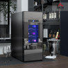 HOMCOM Cave à vin 12 bouteilles 30L réfrigérateur à vin thermoélectrique double et silencieux - porte en verre, éclairage LED, é