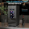 HOMCOM Cave à vin 12 bouteilles 30L réfrigérateur à vin thermoélectrique double et silencieux - porte en verre, éclairage LED, é