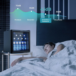 EUHOMY Réfrigérateur à Boissons Avec Porte Vitrée, Mini Frigo Pour 55 Canettes, Cave a Vin Design Autonome Avec Led, 36 L, Silen
