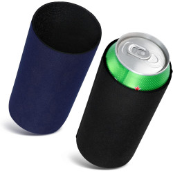kwmobile 2x Rafraîchisseur de canette compatible avec 500ml Can - Lot de refroidisseurs canettes soda bières 7 x 14 cm - noir-bl