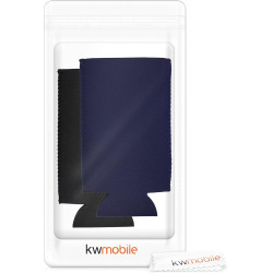 kwmobile 2x Rafraîchisseur de canette compatible avec 500ml Can - Lot de refroidisseurs canettes soda bières 7 x 14 cm - noir-bl