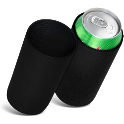 kwmobile 2X Rafraîchisseur de canette Compatible avec 500ml Can - Lot de refroidisseurs canettes Soda bières - Noir