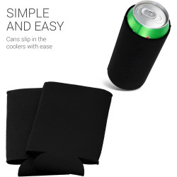 kwmobile 2X Rafraîchisseur de canette Compatible avec 500ml Can - Lot de refroidisseurs canettes Soda bières - Noir