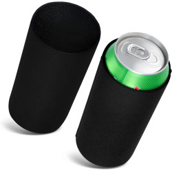 kwmobile 2X Rafraîchisseur de canette Compatible avec 500ml Can - Lot de refroidisseurs canettes Soda bières - Noir