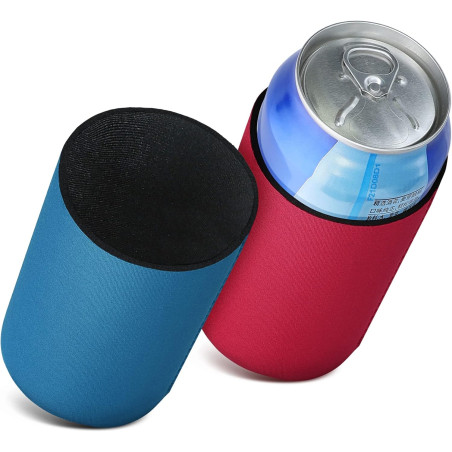 kwmobile 2X Rafraîchisseur de canette Compatible avec 500ml Can - Lot de refroidisseurs canettes Soda bières - Rouge-Bleu