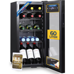 Sommertal Réfrigérateur GK60 – Réfrigérateur silencieux pour boissons avec LED, écran tactile et cadenas, petit réfrigérateur po