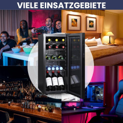 Sommertal Réfrigérateur GK60 – Réfrigérateur silencieux pour boissons avec LED, écran tactile et cadenas, petit réfrigérateur po