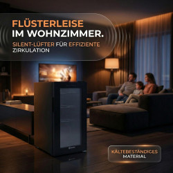 Sommertal Réfrigérateur avec porte en verre GK50 - Réfrigérateur silencieux avec LED, écran tactile et serrure, petit réfrigérat