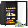 Merax Mini réfrigérateur de 76 l, autonome, avec réfrigérateur de 70 l + congélateur de 6 l, étagères réglables, lumière LED, su