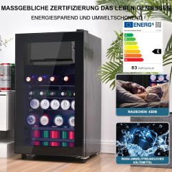 Merax Mini réfrigérateur de 76 l, autonome, avec réfrigérateur de 70 l + congélateur de 6 l, étagères réglables, lumière LED, su