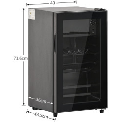 Merax Mini réfrigérateur de 76 l, autonome, avec réfrigérateur de 70 l + congélateur de 6 l, étagères réglables, lumière LED, su
