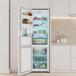 Cecotec réfrigérateur combi 335l no frost bolero coolmarket combi 335 blanc glass e. hauteur 195,3cm et 59,5cm largeur, compress