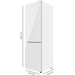 Cecotec réfrigérateur combi 335l no frost bolero coolmarket combi 335 blanc glass e. hauteur 195,3cm et 59,5cm largeur, compress