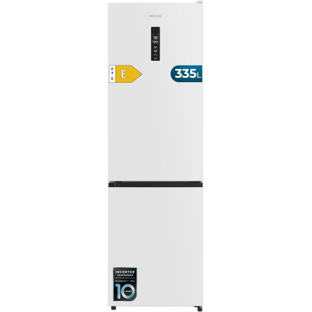 Cecotec réfrigérateur combi 335l no frost bolero coolmarket combi 335 blanc e. hauteur 195,3cm et 59,5cm largeur, compresseur in