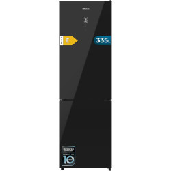 Cecotec réfrigérateur combi 335l no frost bolero coolmarket combi 335 noir glass e. hauteur 195,3cm et 59,5cm largeur, compresse