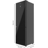 Cecotec réfrigérateur combi 335l no frost bolero coolmarket combi 335 noir glass e. hauteur 195,3cm et 59,5cm largeur, compresse