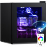 HCK Mini Frigo, Réfrigérateur Pour Boissons Avec éclairage Moderne Cyberpunk, 48L Petit Frigo Silencieux de 0-15°C, Mini Bar Int