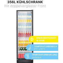 Bomann, Réfrigérateur pour boissons 347L, Eclairage intérieur LED KSG7351, Noir
