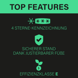 Bomann GS 7340 Stand Gefrierschrank, 168l, 4 Schubladen, stufenlose Temperaturregelung, Edelstahl-Optik