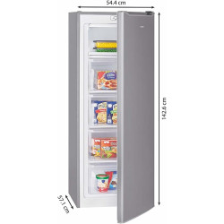 Bomann GS 7340 Stand Gefrierschrank, 168l, 4 Schubladen, stufenlose Temperaturregelung, Edelstahl-Optik