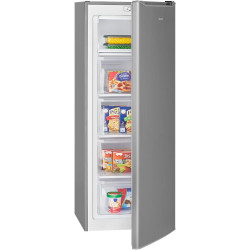 Bomann GS 7340 Stand Gefrierschrank, 168l, 4 Schubladen, stufenlose Temperaturregelung, Edelstahl-Optik
