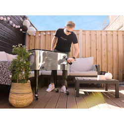 AXI Retro Cooler INOX | Réfrigérateur De Boissons Mobile pour L’Extérieur/Le Jardin | Glacière 76 Litre