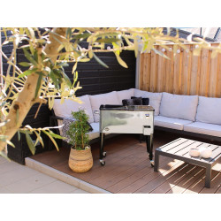 AXI Retro Cooler INOX | Réfrigérateur De Boissons Mobile pour L’Extérieur/Le Jardin | Glacière 76 Litre