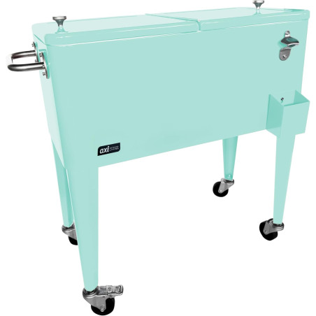 AXI Retro Cooler Menthe | Réfrigérateur De Boissons Mobile pour L'Extérieur/Le Jardin | Glacière 76 Litre