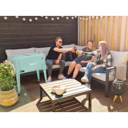 AXI Retro Cooler Menthe | Réfrigérateur De Boissons Mobile pour L'Extérieur/Le Jardin | Glacière 76 Litre