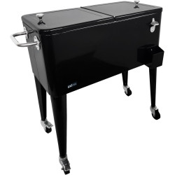 AXI Retro Cooler Noir | Réfrigérateur De Boissons Mobile pour L’Extérieur/Le Jardin | Glacière 76 Litre