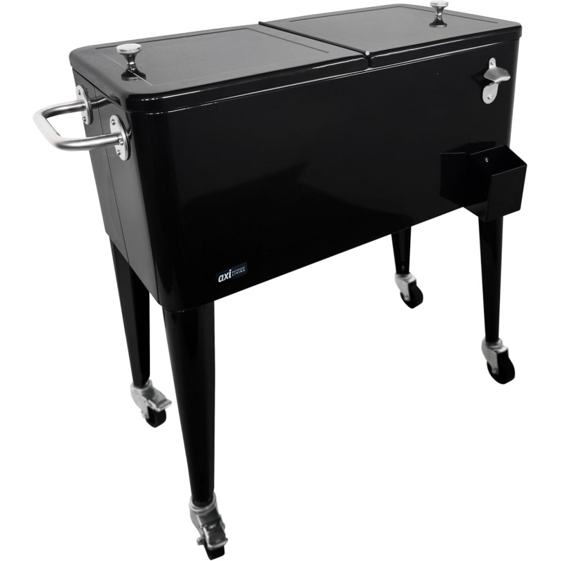 AXI Retro Cooler Noir | Réfrigérateur De Boissons Mobile pour L’Extérieur/Le Jardin | Glacière 76 Litre