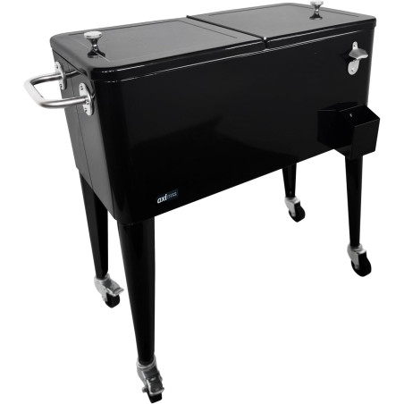 AXI Retro Cooler Noir | Réfrigérateur De Boissons Mobile pour L’Extérieur/Le Jardin | Glacière 76 Litre