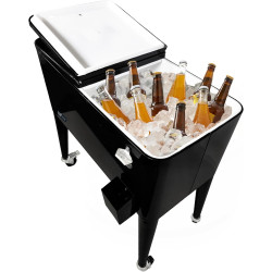 AXI Retro Cooler Noir | Réfrigérateur De Boissons Mobile pour L’Extérieur/Le Jardin | Glacière 76 Litre