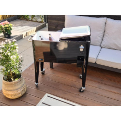 AXI Retro Cooler Noir | Réfrigérateur De Boissons Mobile pour L’Extérieur/Le Jardin | Glacière 76 Litre