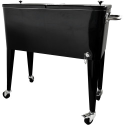 AXI Retro Cooler Noir | Réfrigérateur De Boissons Mobile pour L’Extérieur/Le Jardin | Glacière 76 Litre