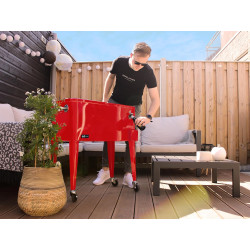 AXI Retro Cooler Rouge | Réfrigérateur De Boissons Mobile pour L'Extérieur/Le Jardin | Glacière 76 Litre