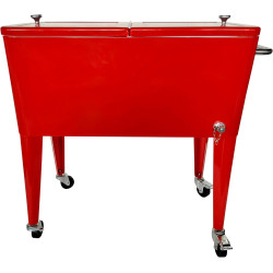 AXI Retro Cooler Rouge | Réfrigérateur De Boissons Mobile pour L'Extérieur/Le Jardin | Glacière 76 Litre