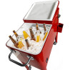 AXI Retro Cooler Rouge | Réfrigérateur De Boissons Mobile pour L'Extérieur/Le Jardin | Glacière 76 Litre