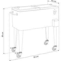 AXI Retro Cooler Rouge | Réfrigérateur De Boissons Mobile pour L'Extérieur/Le Jardin | Glacière 76 Litre
