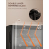 FOHERE Cave à vin pour 8 Bouteilles, Réfrigérateur à vin de Table Avec Porte en Verre, 22 Litres LED + Affichage Numérique, Réfr