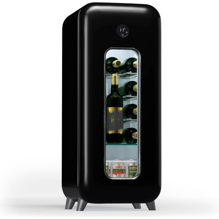 Klarstein - Cave à vin autonome - 1 zone - Petite armoire à vin - Avec porte en verre - Pour l'intérieur et l'extérieur - 15 bou