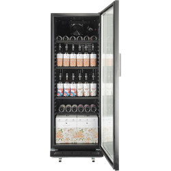 METRO Professional Réfrigérateur à Boissons GSC2360B, Acier/Verre, 62 x 63.6 x 175.3 cm, 347 L, avec Serrure, Noir