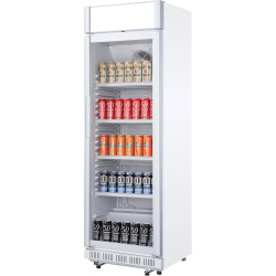 METRO Professional Réfrigérateur à Boissons/Frigo Vitré GSC2360C, Métal/Verre 62 x 64.6 x 193.5cm, 347 L, Froid Ventilé, 180 W, 