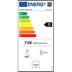 METRO Professional Réfrigérateur à Boissons/Frigo Vitré GSC2360C, Métal/Verre 62 x 64.6 x 193.5cm, 347 L, Froid Ventilé, 180 W, 