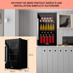 KLARSTEIN Mini Frigo de Chambre et Bureau pour Boisson, Petit Frigo Silencieux, Refrigerateur Mini Bar 80L, Petit Réfrigérateur 