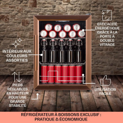 KLARSTEIN Mini Frigo de Chambre de 60L pour Boissons et Bieres, Petit Frigo Silencieux, Mini Bar Intérieur/Ext, Petit Refrigerat