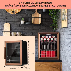 KLARSTEIN Mini Frigo de Chambre de 60L pour Boissons et Bieres, Petit Frigo Silencieux, Mini Bar Intérieur/Ext, Petit Refrigerat