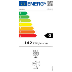 KLARSTEIN Bovella 44 Duo+ Cave à Vin - 44 Bouteilles, 2 Zones, 5-18°C, Commande Tactile, Éclairage LED, Protection UV, Cave à Vi