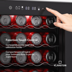 KLARSTEIN Bovella 55 Duo+ Cave à Vin - 55 Bouteilles, 2 Zones, 5-18°C, Commande Tactile, Éclairage LED, Protection UV, sur Pied,